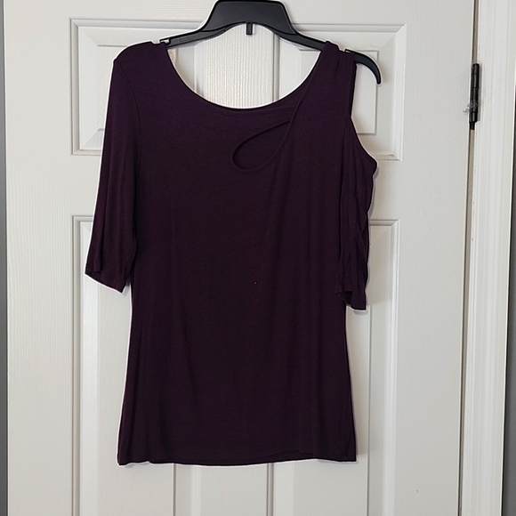 Goldray Cold Shoulder Top Maroon XL - Picture 2 of 3